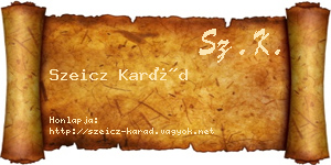 Szeicz Karád névjegykártya